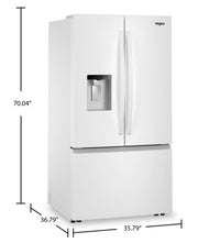 Whirlpool 36" 30 Cu. Ft. French-Door Refrigerator with Ice and Water - White - WRFF3536SW | Réfrigérateur Whirlpool de 36 po et de 30 pi3 à portes françaises avec eau et glaçons - blanc - WRFF3536SW | WRFF353W