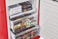 Classic Retro by Unique 24" 12 Cu. Ft. Bottom-Freezer Refrigerator - Candy Apple Red - UGP-340L AC R | Réfrigérateur Classic Rétro par Unique de 24 po et de 12 pi3 à congélateur inférieur - pomme rouge bonbon - UGP-340L AC R | UGP340LR