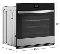 Whirlpool 27" 4.3 Cu. Ft. Electric Single Wall Oven with True Convection - Fingerprint Resistant Sta… | Four mural simple électrique Whirlpool de 4,3 pi³ et de 27 po avec convection véritable - acier inox…