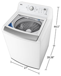 LG 5.6 Cu. Ft. Top-Load High-Efficiency Washer - White - WT7155CW | Laveuse haute efficacité LG à chargement par le haut de 5,6 pi³ - blanche - WT7155CW