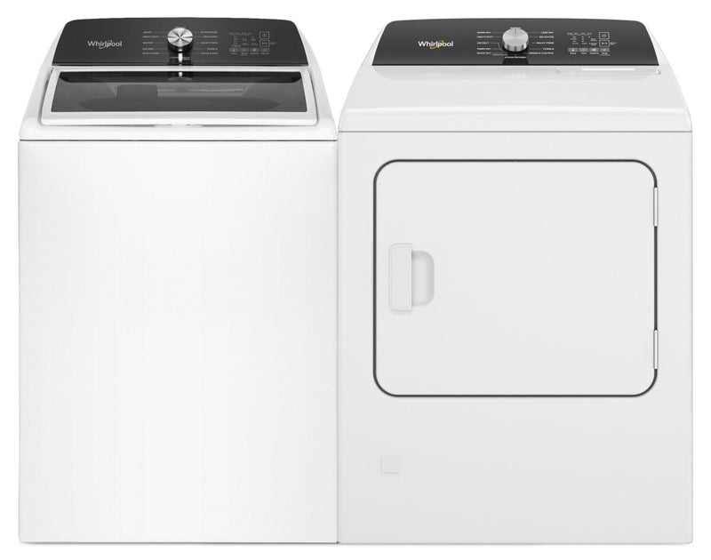 Whirlpool 5.3 Cu. Ft. Top-Load Washer with Built-In Faucet and 7 Cu. Ft. Gas Dryer with Steam | Laveuse à chargement par le haut de 5,3 pi3 avec robinet intégré et sécheuse à gaz de 7 pi3 avec vapeur de Whirlpool | WHTL520B