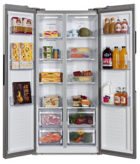 Hamilton Beach 15.6 Cu. Ft. Side-by-Side Refrigerator - HZ8551  | Réfrigérateur Hamilton Beach de 15,6 pi³ à compartiments juxtaposés - HZ8551  | HZ8551SS