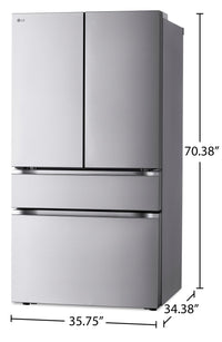 LG 36" 30 Cu. Ft. French-Door Refrigerator - Smudge Proof Stainless Steel - LF30S8210S | Réfrigérateur LG de 30 pi³ et de 36 po à portes françaises - acier inoxydable Smudge-ProofMD - LF30S…