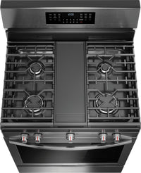 Frigidaire Gallery 5.1 Cu. Ft. Gas Range With Total Convection and Air Fry - Smudge-Proof® Black Sta… | Cuisinière à gaz Frigidaire Gallery de 5,1 pi³ avec convection totale et friture à air - acier inoxy…