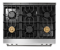 Thor Kitchen 6 Cu. Ft. Tilt Panel Professional Gas Range - TRG3601 | Cuisinière professionnelle à gaz Thor Kitchen de 6 pi³ à panneau inclinable - TRG3601 | TRG3601S