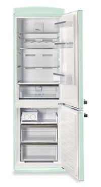 Classic Retro by Unique 24" 12 Cu. Ft. Bottom-Freezer Refrigerator - Summer Mint Green - UGP-340L LG AC | Réfrigérateur Classic Rétro par Unique de 24 po et de 12 pi3 à congélateur inférieur - vert menthe estival - UGP-340L LG AC | 340LLGAC