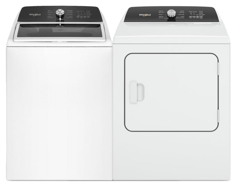 Whirlpool 5.3 Cu. Ft. Top-Load Washer with Built-In Faucet and 7 Cu. Ft. Electric Dryer | Laveuse à chargement par le haut de 5,3 pi3 avec robinet intégré et sécheuse électrique de 7 pi3 de Whirlpool | WHTL520C