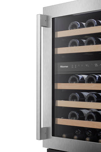 Hisense 4.9 Cu. Ft. 46-Bottle Dual-Zone Wine Cooler with Wi-Fi - Stainless Steel - HWD046N6SS | Refroidisseur à vin à 2 zones Hisense de 4,9 pi3 pour 46 bouteilles avec Wi-Fi - acier inoxydable - HWD046N6SS | HWD046NS