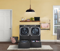 LG 6 Cu. Ft. Front-Load Washer and 9 Cu. Ft. Electric Dryer - Black Steel 