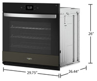 Whirlpool 30" 4.3 Cu. Ft. Electric Single Wall Oven with True Convection - Black Stainless Steel wit… | Four mural simple électrique Whirlpool de 4,3 pi³ et de 30 po avec convection véritable - acier inox…