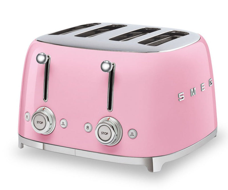 Smeg 4-Slice Long-Slot Toaster - TSF03PKUS|Grille-pain Smeg à fentes longues pour 4 tranches - TSF03PKUS