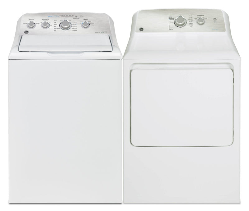 GE 5 Cu. Ft. Top-Load Washer and 7.2 Cu. Ft. Gas Dryer with SaniFresh  