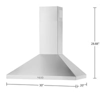 Whirlpool 30" Chimney Wall Mount Range Hood - WVW73UC0LS 