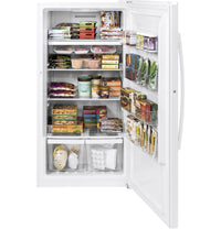 GE 14.1 Cu. Ft. Frost-Free Upright Freezer - White - FUF14DLRWW | Congélateur vertical GE sans givre de 14,1 pi³ - blanc - FUF14DLRWW | FUF14DWW