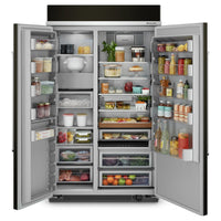 KitchenAid 48" 30 Cu. Ft. Side-by-Side Refrigerator - Black Stainless Steel PrintShield™ - KBSN708MB… | Réfrigérateur KitchenAid de 30 pi³ et de 48 po à compartiments juxtaposés - acier inoxydable noir av…