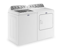 Maytag 5.4 Cu. Ft. Top-Load Washer and 7 Cu. Ft. Electric Dryer with Steam - White | Laveuse à chargement par le haut 5,4 pi3 et sécheuse électrique 7 pi3 avec vapeur de Maytag - blanches | MATL545W