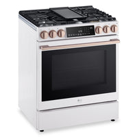 LG Studio 6.3 Cu. Ft. InstaView® Smart Gas Range with Air Fry - Essence White - LSGS6338N | Cuisinière à gaz intelligente LG Studio de 6,3 pi3 avec hublot InstaViewMD et friture à air - essence blanche - LSGS6338N | LSGS6338