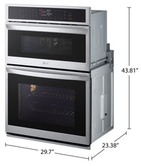 LG 30" 6.4 Cu. Ft. Electric Combination Wall Oven with Fan Convection - Smudge Proof Stainless Steel… | Four mural combiné électrique LG de 6,4 pi³ et de 30 po avec convection par ventilateur - acier inox…