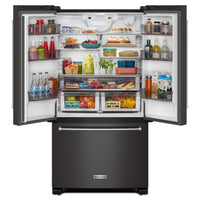 KitchenAid 36" 20 Cu. Ft. Counter-Depth French-Door Refrigerator - Black Stainless Steel - KRFC136RBS | Réfrigérateur KitchenAid de 36 po et de 20 pi3 de profondeur comptoir à portes françaises - acier inoxydable noir - KRFC136RBS | KRFC13BS