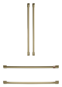 Café 4-Piece Brushed Brass Handle Kit for French-Door Refrigerator - CXQB4H4PNCG | Trousse de poignées Café 4 pièces laiton brossé pour réfrigérateur à portes françaises - CXQB4H4PNCG | CXQB4NCG