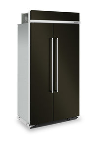 KitchenAid 42" 25.5 Cu. Ft. Side-by-Side Refrigerator - Black Stainless Steel PrintShield™ - KBSN702… | Réfrigérateur KitchenAid de 25,5 pi³ et de 42 po à compartiments juxtaposés - acier inoxydable noir …