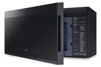 Samsung 2.1 Cu. Ft. Over-the-Range Microwave with 400 CFM and Glass Touch Control - Matte Black - ME… | Four à micro-ondes à hotte intégrée Samsung de 2,1 pi³ avec 400 pi³/min et commandes tactiles en ver…