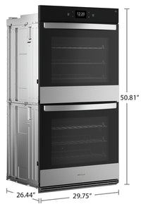 Whirlpool 27" 8.6 Cu. Ft. Electric Double Wall Oven with True Convection - Fingerprint Resistant Sta… | Four mural double électrique Whirlpool de 8,6 pi³ et de 27 po avec convection véritable - acier inox…