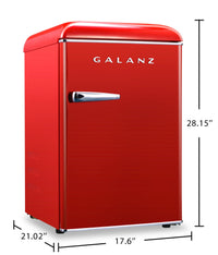 Galanz 2.5 Cu. Ft. Retro Compact Refrigerator - GLR25MRDR10 | Réfrigérateur compact Galanz rétro de 2,5 pi3 - GLR25MRDR10 | GLR25MRD