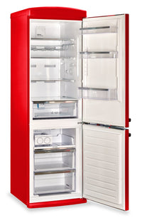 Classic Retro by Unique 24" 12 Cu. Ft. Bottom-Freezer Refrigerator - Candy Apple Red - UGP-340L AC R | Réfrigérateur Classic Rétro par Unique de 24 po et de 12 pi3 à congélateur inférieur - pomme rouge bonbon - UGP-340L AC R | UGP340LR