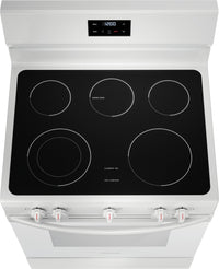 Frigidaire 5.3 Cu. Ft. Electric Range With Quick Boil Element and Five-Element Cooktop - White - FCR… | Cuisinière électrique Frigidaire de 5,3 pi³ avec élément à ébullition rapide et surface de cuisson à…