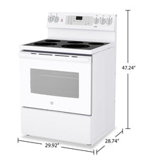 GE 5 Cu. Ft. Freestanding Electric Convection Range with No-Preheat Air Fry - White - JCB840DVWW | Cuisinière électrique amovible GE de 5 pi3 à convection avec friture à air sans préchauffage - blanche - JCB840DVWW | JCB840VW