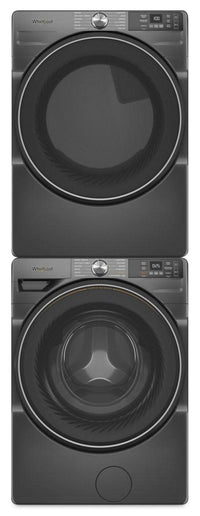 Whirlpool 5.2 Cu. Ft. Smart Front-Load Washer and 7.4 Cu. Ft. Gas Dryer - Volcano Black | Laveuse intelligente à chargement frontal de 5,2 pi³, sécheuse à gaz de 7,4 pi³ de Whirlpool - noir volcan | WHFL57UG