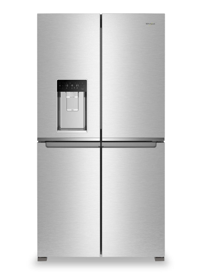 Whirlpool 36" 19 Cu. Ft. Counter-Depth 4-Door Refrigerator with Ice Maker - Stainless Steel - WRQC7836RZ | Réfrigérateur à 4 portes Whirlpool de 36 po et de 19 pi³ de profondeur comptoir avec machine à glaçons - acier inoxydable - WRQC7836RZ | WRQC783Z