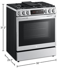 LG 6.3 Cu. Ft. Smart Front-Control Gas Range with Air Fry - LSGL6335F 