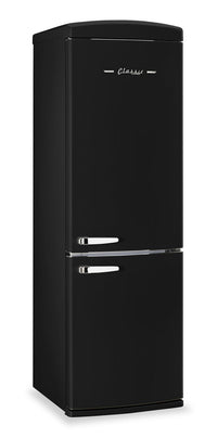 Classic Retro by Unique 24" 12 Cu. Ft. Bottom-Freezer Refrigerator - Matte Black - UGP-340L MB AC | Réfrigérateur Classic Rétro par Unique de 24 po et de 12 pi3 à congélateur inférieur - noir mat - UGP-340L MB AC | 340LMBAC