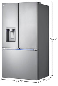 LG 36" 31 Cu. Ft. French-Door Standard-Depth MAX™ Refrigerator - Smudge Proof Stainless Steel - LRYX… | Réfrigérateur LG de 31 pi³ et de 36 po à portes françaises de profondeur standard MAXMC - acier inox…