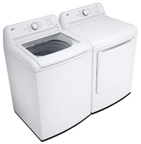 LG 4.8 Cu. Ft. Top-Load Washer with 4-Way Agitator and 7.3 Cu. Ft. Electric Dryer | Laveuse à chargement par le haut de 4,8 pi³ avec agitateur à 4 directions et sécheuse électrique de 7,3 pi³ de LG | LGTL6105