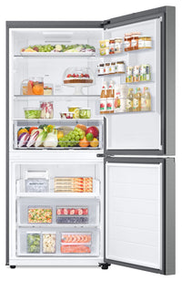 Samsung 30" 16.2 Cu. Ft. Counter-Depth Bottom-Mount Refrigerator - Stainless-Look (SL) Finish - RB16… | Réfrigérateur Samsung de 16,2 pi³ et de 30 po de profondeur comptoir à congélateur inférieur - fini …