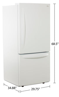 LG 22 Cu. Ft. Bottom-Freezer Refrigerator - LRDNS2200W 