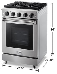 Thor Kitchen 24" 3.7 Cu. Ft. Freestanding Gas Range - LRG2401  