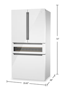 Bosch 36" 20.5 Cu. Ft. 800 Series Smart Counter-Depth French-Door Refrigerator - B36CL81ENW  | Réfrigérateur intelligent Bosch série 800 de 36 po et de 20,5 pi3 de profondeur comptoir à portes françaises - B36CL81ENW  | B36CL81W