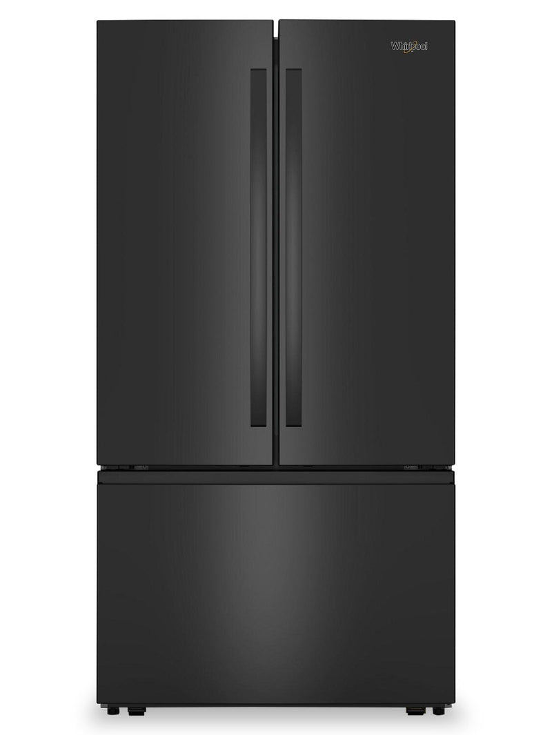 Whirlpool 36" 30.5 Cu. Ft. French-Door Refrigerator with Interior Water Dispenser - Black - WRFF3336SB | Réfrigérateur Whirlpool de 36 po et de 30,5 pi³ à portes françaises avec distributeur d’eau interne - noir - WRFF3336SB | WRFF333B