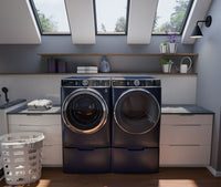 Profile 6.1 Cu. Ft. Front-Load Washer and 7.8 Cu. Ft. Electric Dryer with Steam and Built-In Wi-Fi | Laveuse à chargement frontal de 6,1 pi³ et sécheuse électrique de 7,8 pi³ de Profile avec vapeur et Wi-Fi intégré | GEFL870B