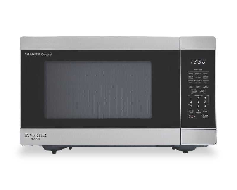 Sharp 1.6 Cu. Ft. Carousel® Countertop Microwave with Inverter Technology - Stainless Steel - SMC1664KSC | Four à micro-ondes de comptoir Sharp de 1,6 pi3 avec plateau tournant CarouselMD et technologie InverterMD - SMC1664KSC | SMC166SC