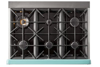 Classic Retro by Unique 36" 5.2 Cu. Ft. 6-Burner Gas Range with Convection - Ocean Mist Turquoise - UGP-36CR T | Cuisinière à gaz Classic Rétro par Unique de 36 po et de 5,2 pi3 à 6 brûleurs avec convection - turquoise brume marine - UGP-36CR T | UGP36CRT