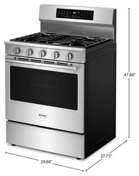 Maytag 5 Cu. Ft. Smart True Convection Gas Range with Grill Mode - Stainless Steel - MFGS8030RZ | Cuisinière intelligente à gaz Maytag de 5 pi³ à convection véritable avec mode gril - acier inoxydable - MFGS8030RZ | MFGS80RZ