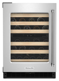 KitchenAid 5 Cu. Ft. 46-Bottle Wine Cellar with Left-Swing Door - KUWL214KSB 