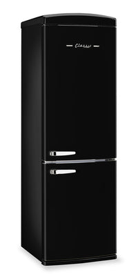 Classic Retro by Unique 24" 12 Cu. Ft. Bottom-Freezer Refrigerator - Midnight Black - UGP-340L B AC | Réfrigérateur Classic Rétro par Unique de 24 po et de 12 pi3 à congélateur inférieur - noir minuit - UGP-340L B AC | U340LBAC