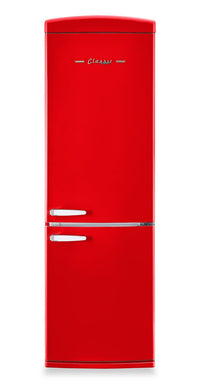 Classic Retro by Unique 24" 12 Cu. Ft. Bottom-Freezer Refrigerator - Candy Apple Red - UGP-340L AC R | Réfrigérateur Classic Rétro par Unique de 24 po et de 12 pi3 à congélateur inférieur - pomme rouge bonbon - UGP-340L AC R | UGP340LR