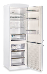 Classic Retro by Unique 24" 12 Cu. Ft. Bottom-Freezer Refrigerator - Marshmallow White - UGP-340L W AC | Réfrigérateur Classic Rétro par Unique de 24 po et de 12 pi3 à congélateur inférieur - blanc guimauve - UGP-340L W AC | U340LWAC